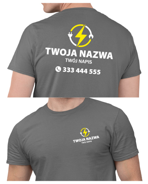 Koszulka z logo dla firm elektrycznych | wzór E-4 Koszulka z logo dla firm elektrycznych | wzór E-4