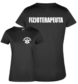 Koszulka damska FIZJOTERAPEUTA logo + napis na plecach