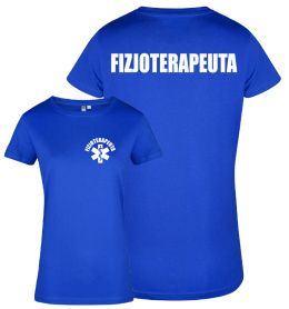 Koszulka damska FIZJOTERAPEUTA logo + napis na plecach