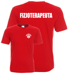 Koszulka męska FIZJOTERAPEUTA logo + napis na plecach