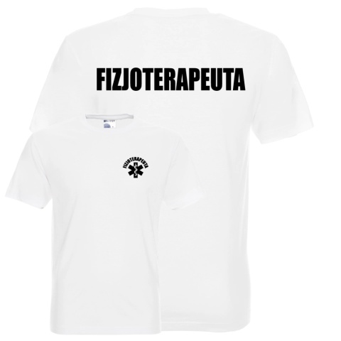 Koszulka męska FIZJOTERAPEUTA logo + napis na plecach Koszulka męska FIZJOTERAPEUTA logo + napis na plecach