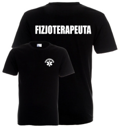 Koszulka męska FIZJOTERAPEUTA logo + napis na plecach