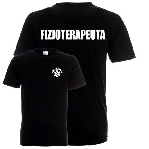 Koszulka męska FIZJOTERAPEUTA logo + napis na plecach Koszulka męska FIZJOTERAPEUTA logo + napis na plecach