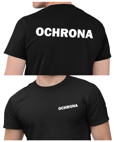 Koszulka męska z napisem OCHRONA dla ochroniarza
