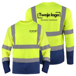 Koszulka z długim rękawem odblaskowa Hi-Vis Long z nadrukiem
