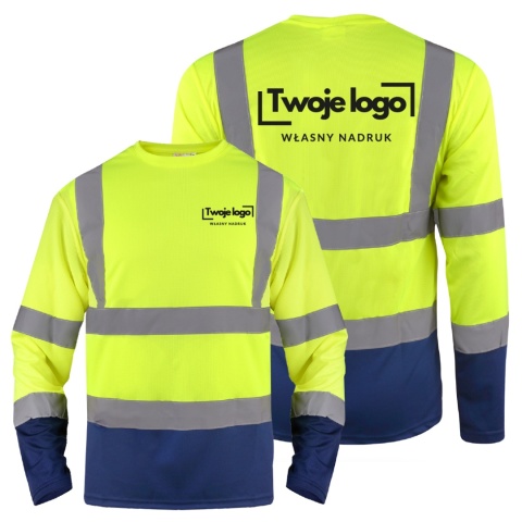 Koszulka z długim rękawem odblaskowa Hi-Vis Long z nadrukiem