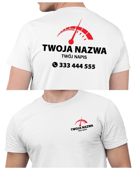 Koszulka z logo dla mechanika, warsztatu samochodowego | wzór M-5 Koszulka z logo dla mechanika, warsztatu samochodowego | wzór M-5